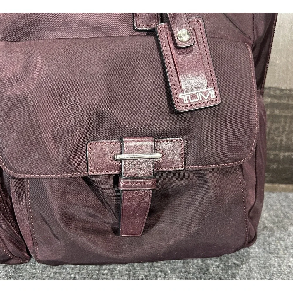 TUMI Travel Tote Luggage Handbag Duffel Nylon Overnight Bag Weekender Plum
